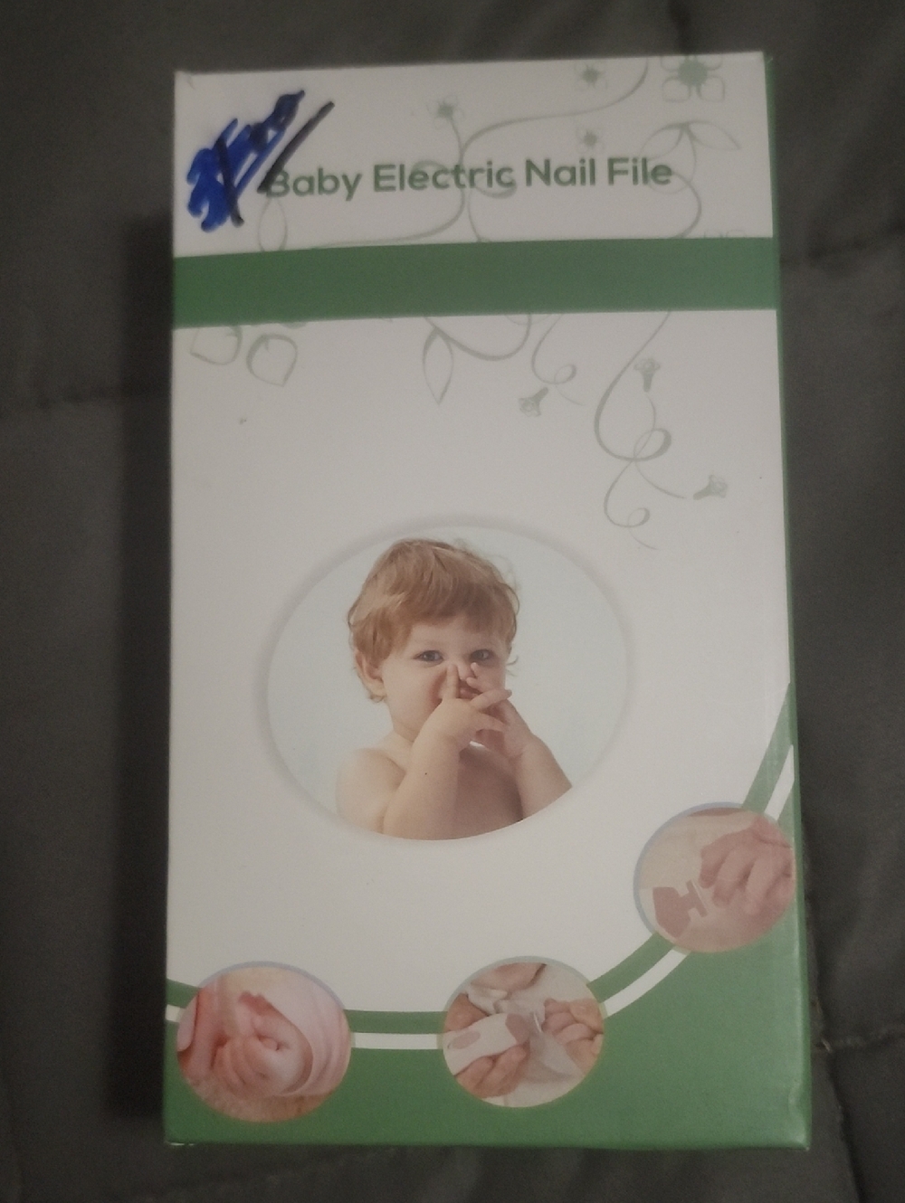 Baby Electric Nail File - White and Green Packaging